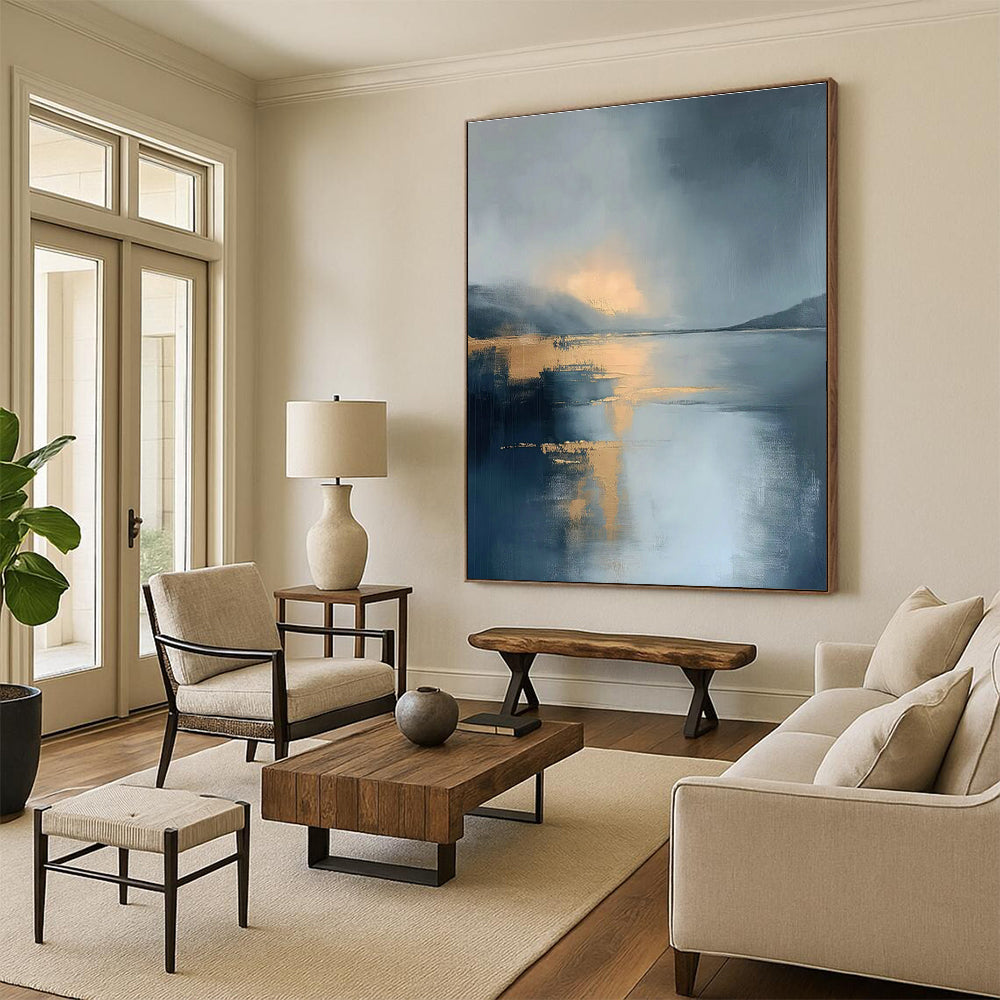 Golden - Glow Seascape Art for Luxury Beach Resort & Yacht Club Lounge DLZ1837
