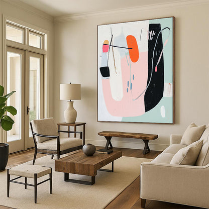 Pastel Abstract Composition for Feminine - Inspired Bedroom & Whimsical Boutique STSC614