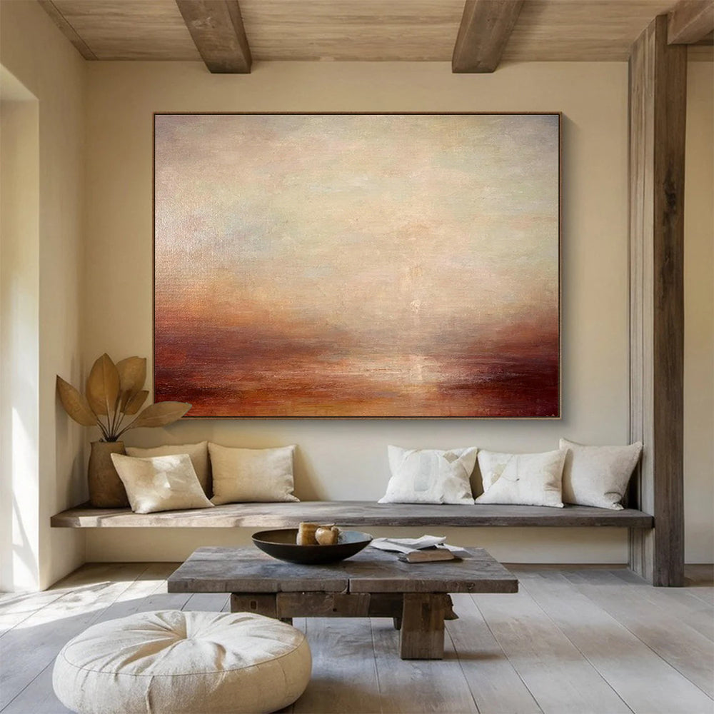 Warm Brown Sea View Art for Desert - Themed Restaurant Private Dining DLZ3159