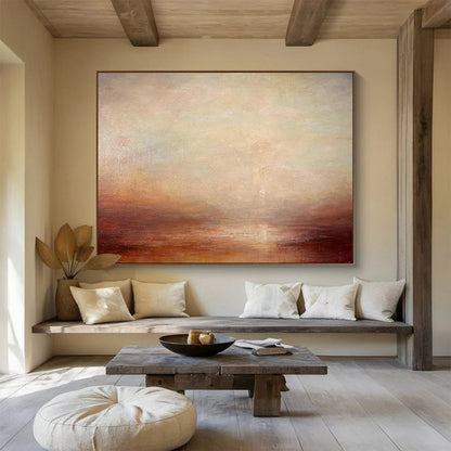 Warm Brown Sea View Art for Desert - Themed Restaurant Private Dining DLZ3159
