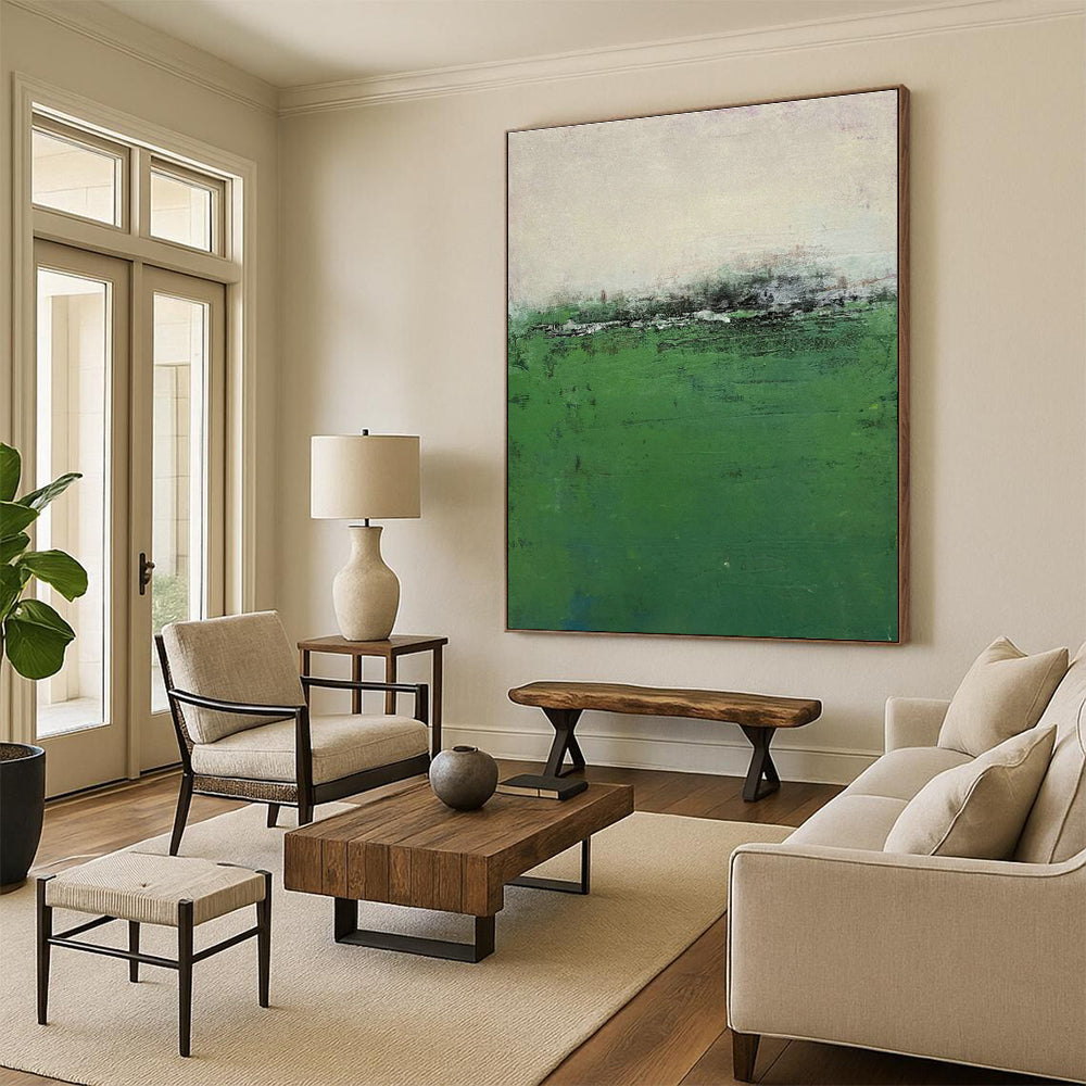Green Field Abstract Art for Countryside Villa & Nature - Themed Restaurant DLZ1490