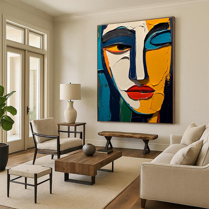 Cubist - Style Face Painting for Modern Art Studio & Avant - Garde Boutique STSC557