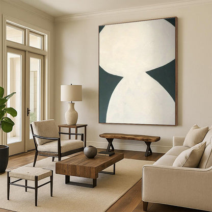 White - Green Geometric Art for Scandinavian Home & Eco - Friendly Art Space DLZ1896