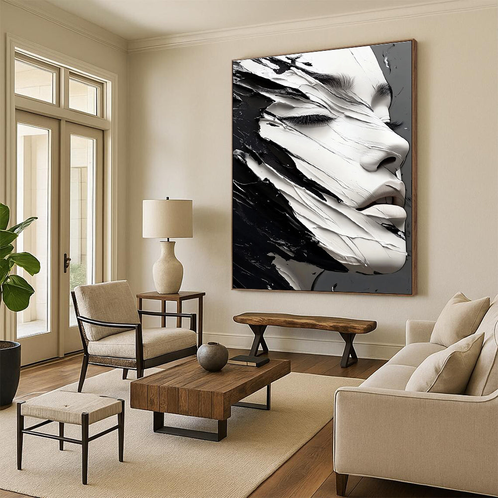 Textured Face Portrait for Contemporary Art Museum & High - End Beauty Studio STSC989