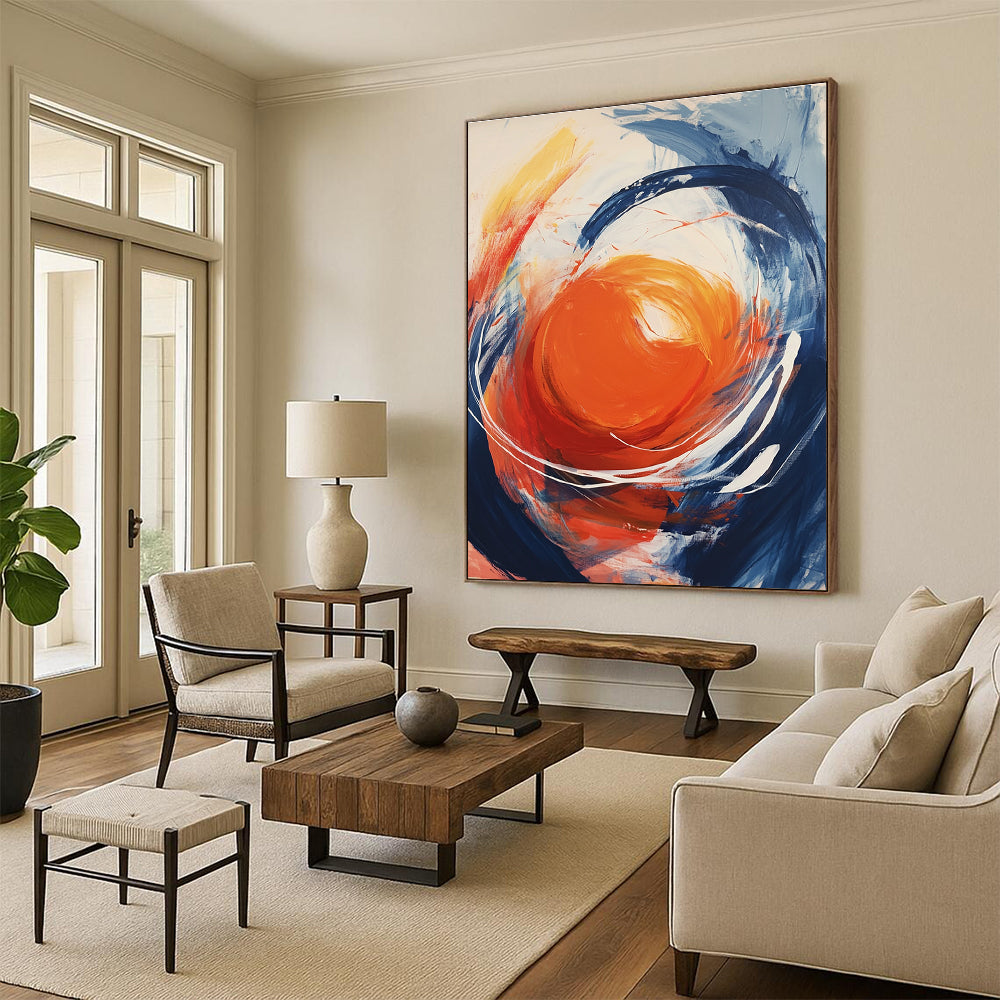 Dynamic Circular Abstract for Modern Living Room & Art - Centric Café STSC744