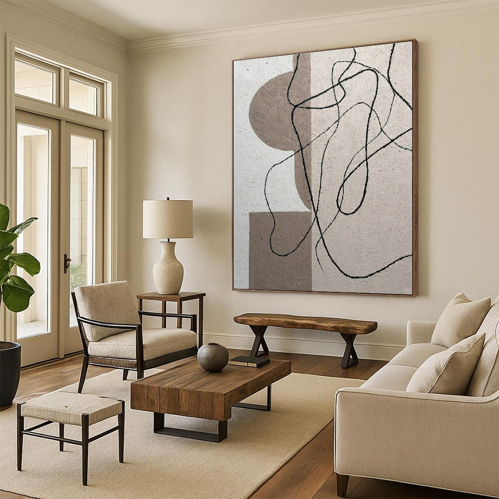 Minimalist Line & Geometry Art for Nordic Living Room & Design Studio DLZ1990