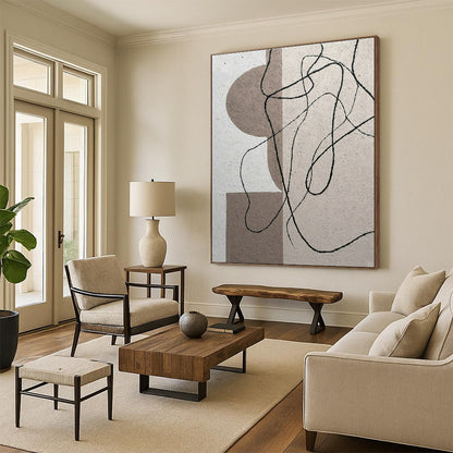 Minimalist Line & Geometry Art for Nordic Living Room & Design Studio DLZ1990