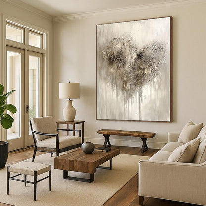 Textured Gray and White Abstract for Industrial - Style Home & Modern Art Gallery STSC519