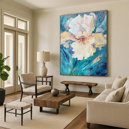 White Iris Flower Art for Shabby - Chic Bridal Suite & Feminine Floral Boutique DLZ0949