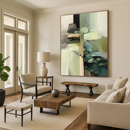 Collage - Style Geometric Abstract Art for Creative Studio & Bohemian Home Gallery Wall DLZ1623