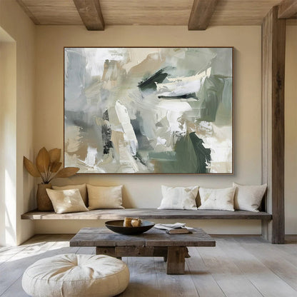 Green - Gray Abstract Art for Nature - Inspired Office Lounges DLZ2624
