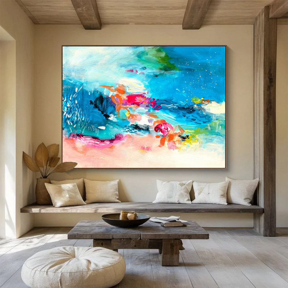 Blue - Tone Colorful Abstract Art for Inviting Dining Areas DLZ2415