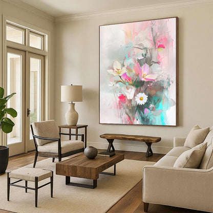 Soft Color Floral Abstract for Girly Bedroom & Art - Centric Café STSC857