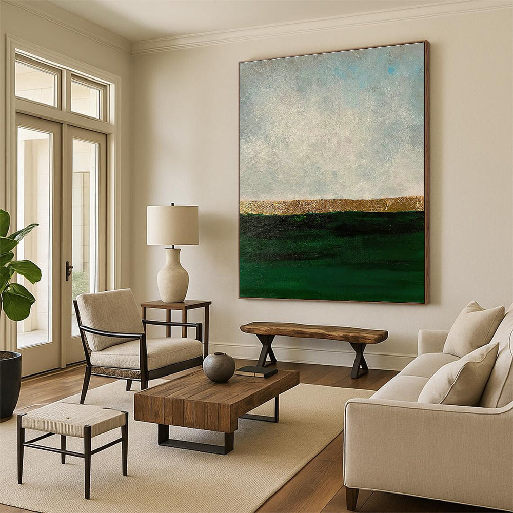Gold - Striped Seaside Abstract Art for Coastal Home & Beachfront Café DLZ1213