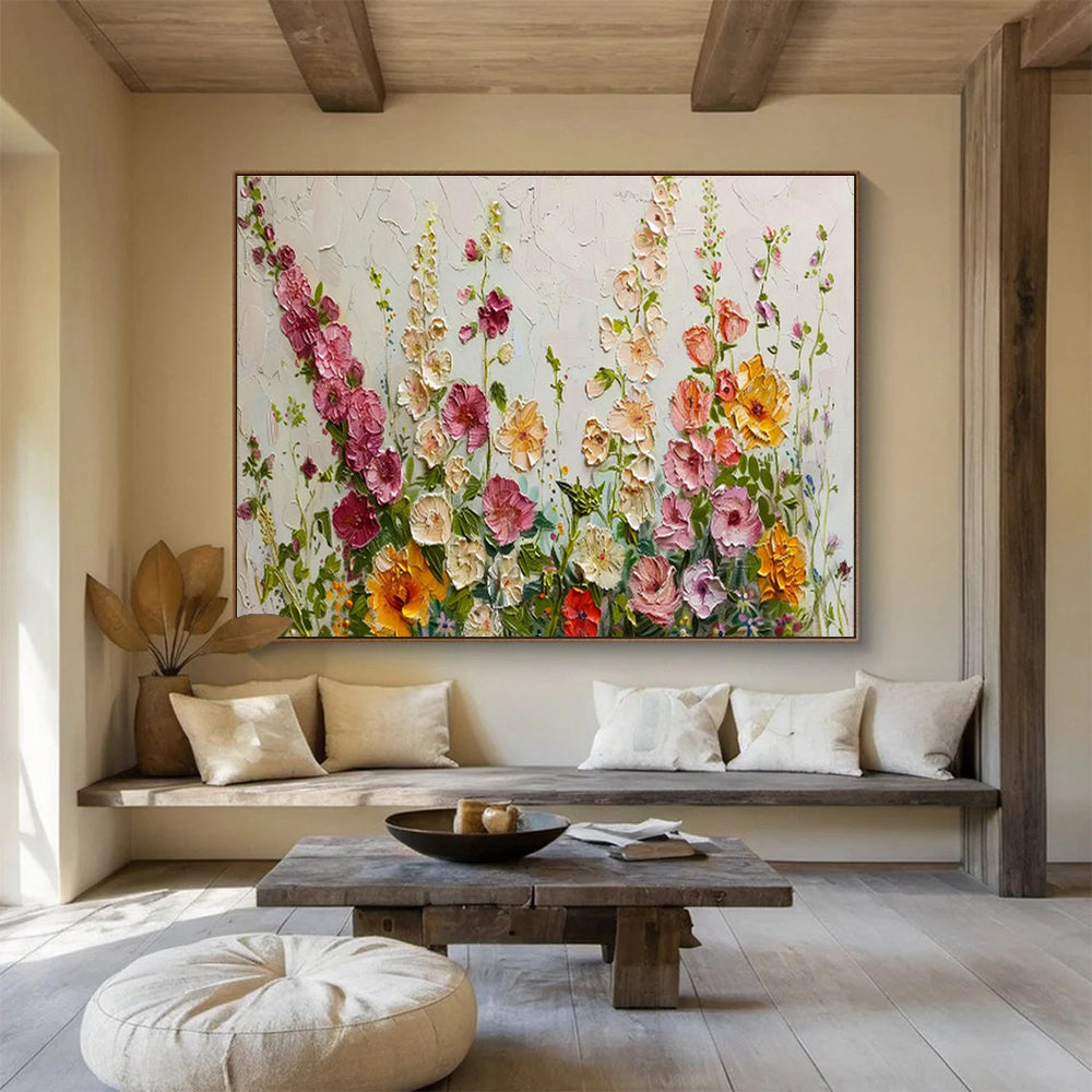 Textured Wildflower Art for Charming Cottage Kitchen DLZ3067
