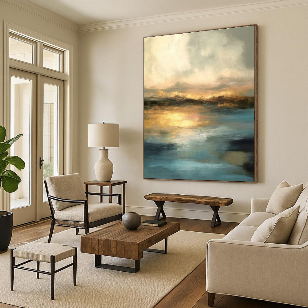 Dreamy Sunset Landscape Art for Beach House Bedroom & Wellness Spa DLZ1464