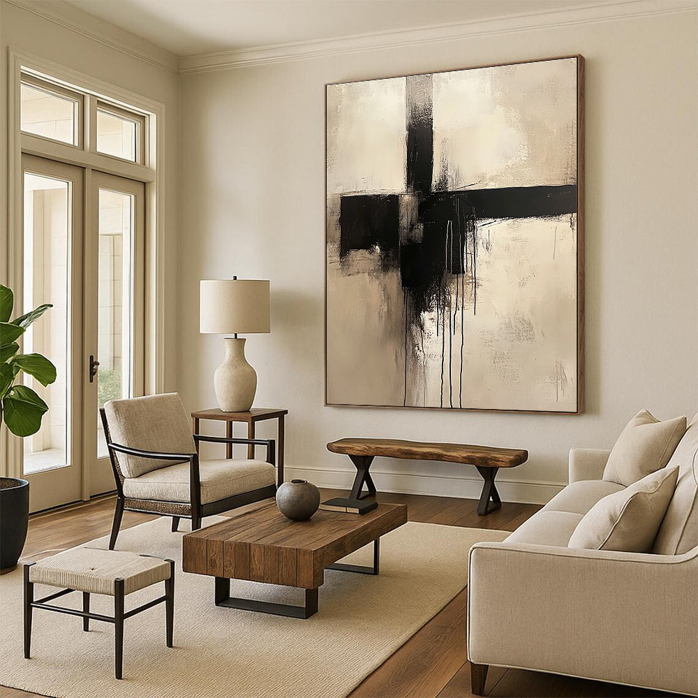 Emotional Black Cross Art for Chapel & Meditation Room STSC669
