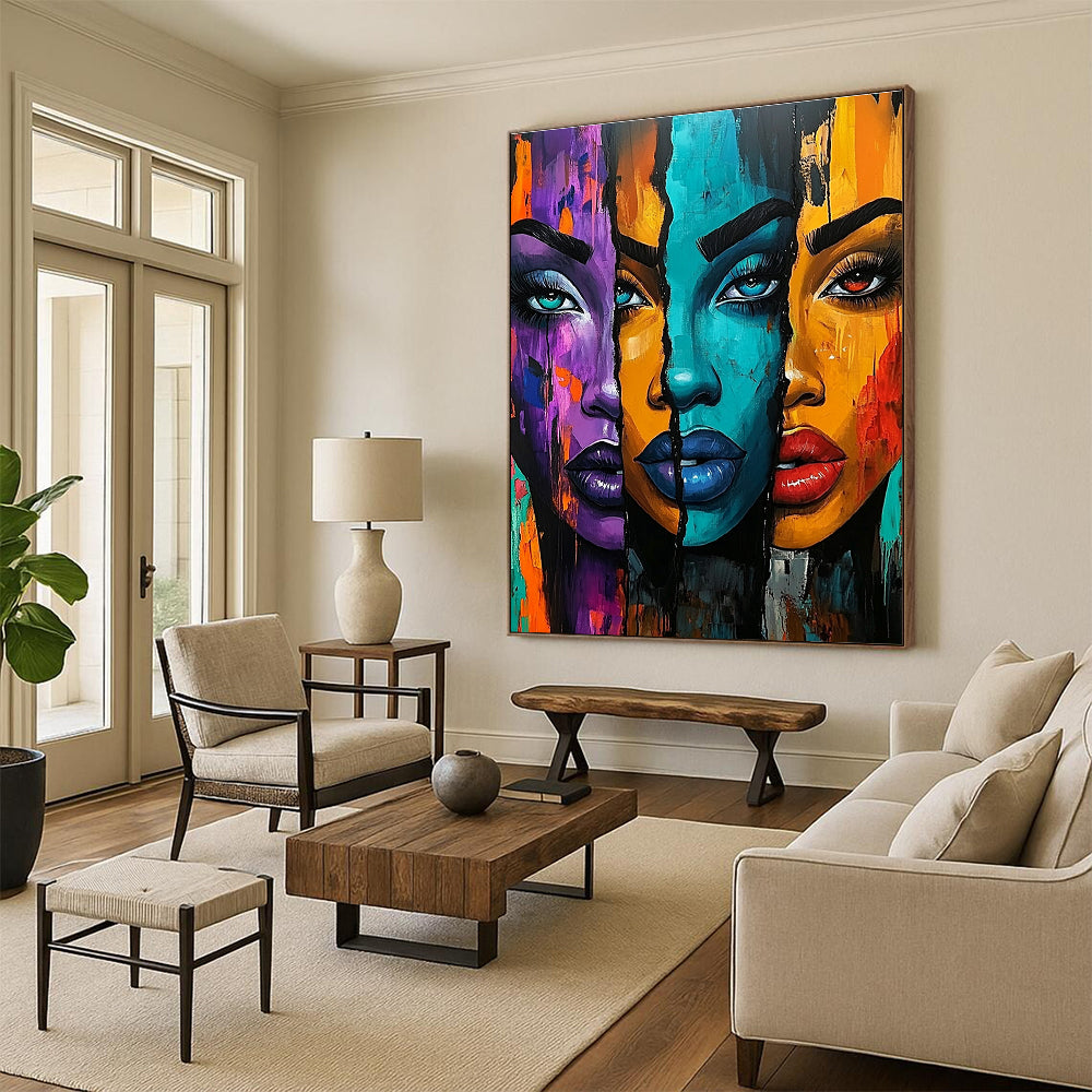 Colorful Face Segments for Modern Art Gallery & Bold Living Room STSC1220