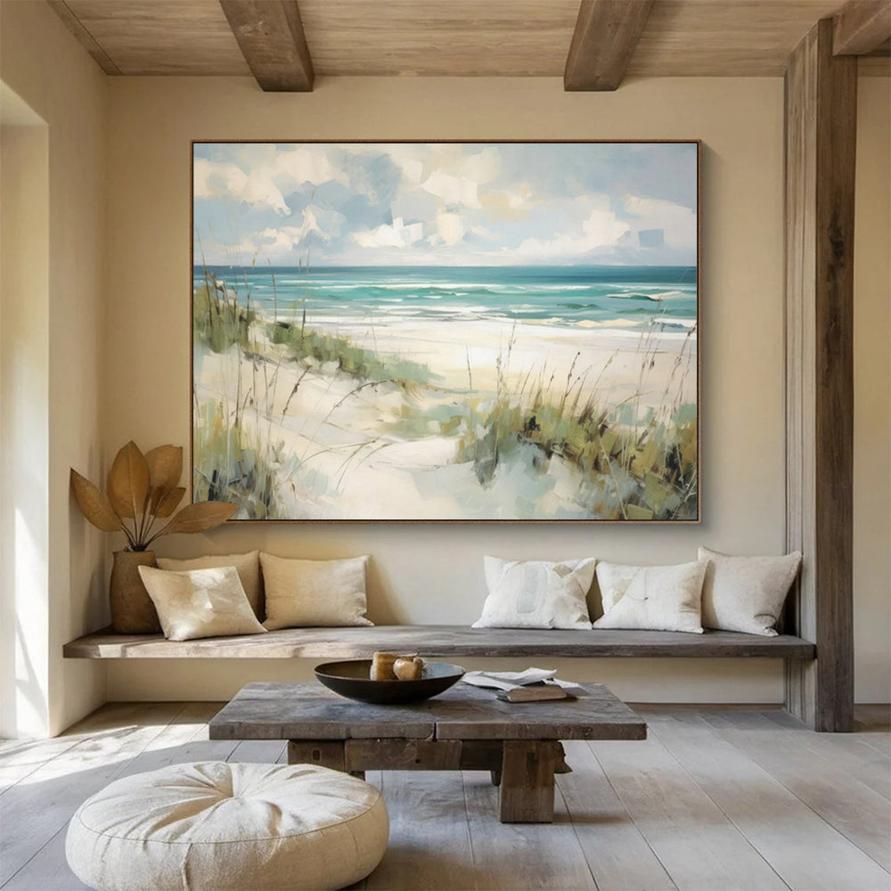 Beach Oil Painting for Coastal Home Dining Areas DLZ2555