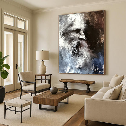 Monochrome Portrait with Texture for Thoughtful Study & Contemporary Art Gallery STSC229