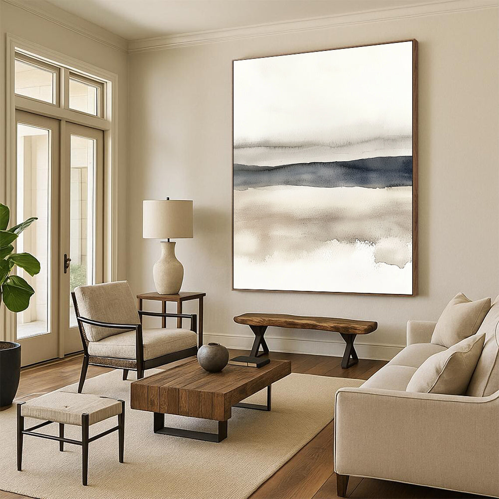 Minimalist Watercolor Stripes for Scandinavian - Style Home Office & Calming Meditation Space STSC496
