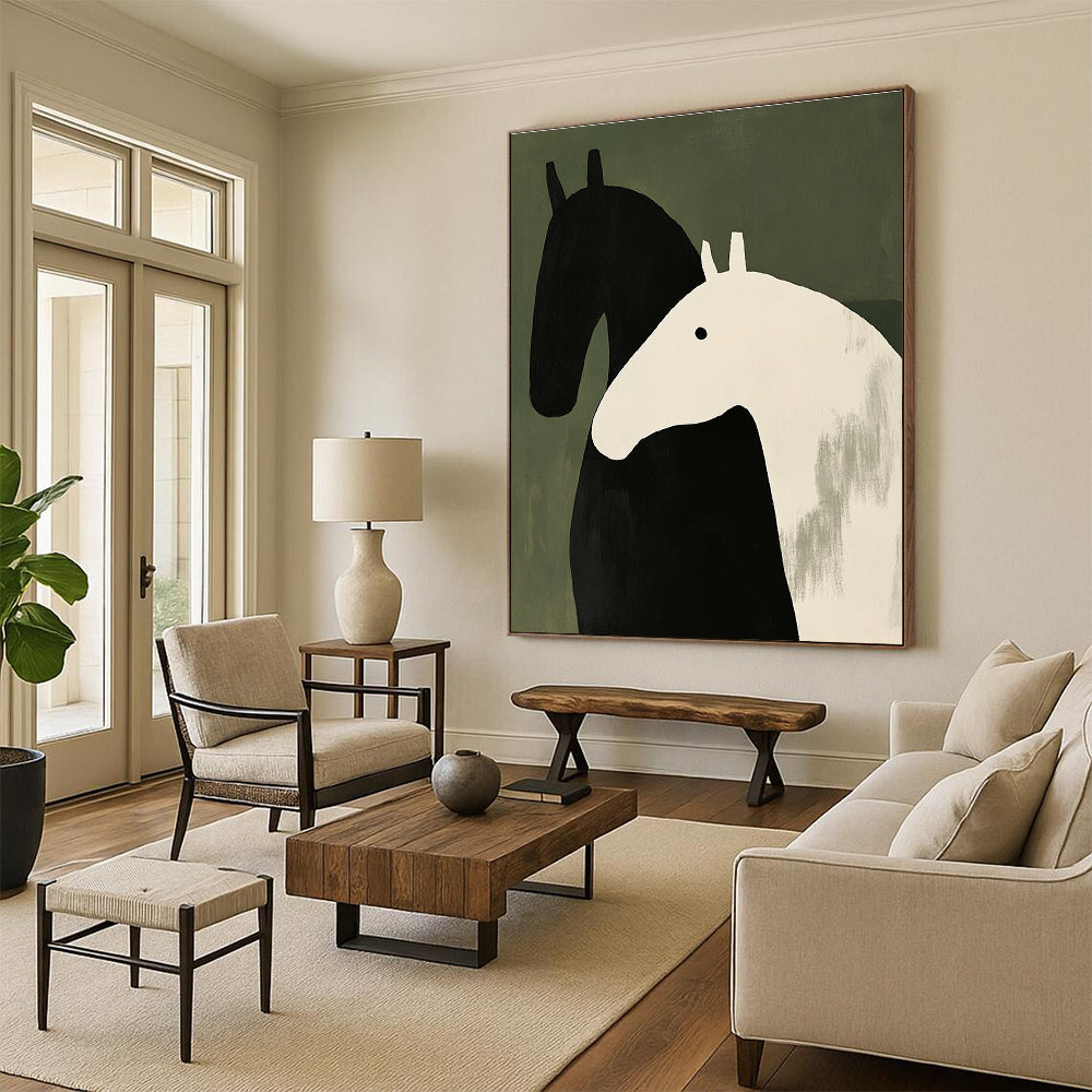 Stylized Horse Duo for Children’s Playroom & Modern Nursery STSC1077