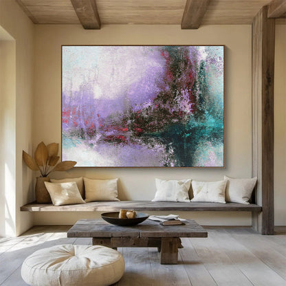 Purple - Green Hazy Abstract Art for Artistic Bedroom DLZ2764