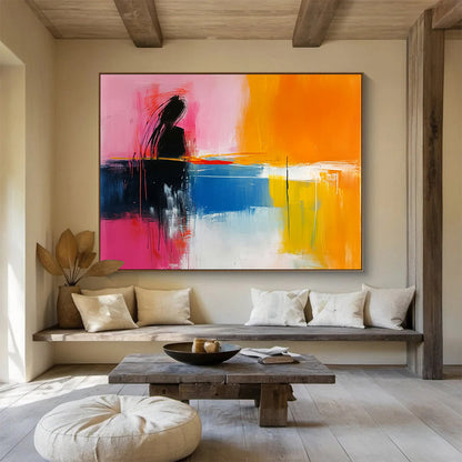 Color - Blocked Abstract Figure Art for Modern Living Room & Creative Workplace SC250