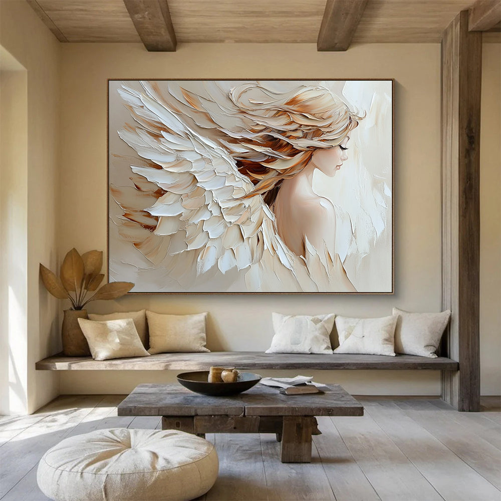 Angelic Figure with Wings Art for Spiritual Retreat & Dreamy Bedroom SC105