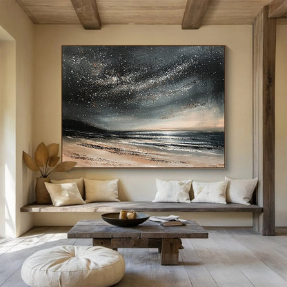 Starry Night Beach Art for astronomers - Themed Café & Beach House Bedroom SC528