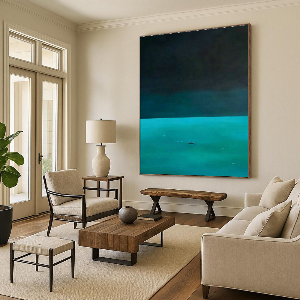 Serene Solitary Boat Art for Zen Home Meditation Corners & Nightstand - Side Relax Zones DLZ0293