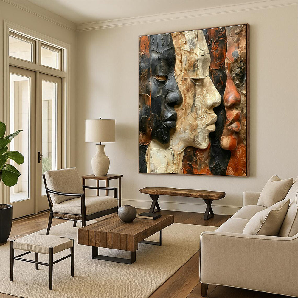Face Relief Art for Cultural Gallery & Eclectic Home Foyer DLZ1711