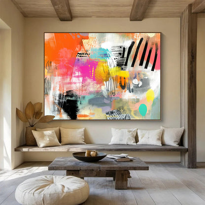 Colorful Abstract Collage Art for Creative Studio & Trendy Café SC005
