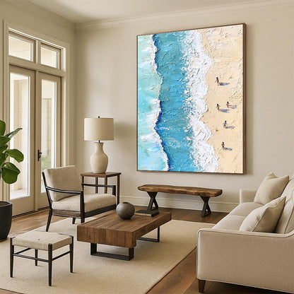Textured Beach Scene for Coastal Home Office & Family Vacation Home STSC854