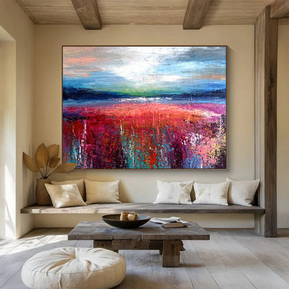Vibrant Colorful Landscape Abstract Art to Brighten Up Your Dining Area DLZ2394