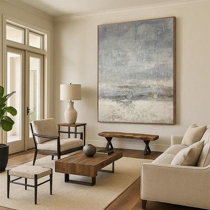 Gray - Toned Abstract Art for Contemporary Home Stairwells DLZ0199