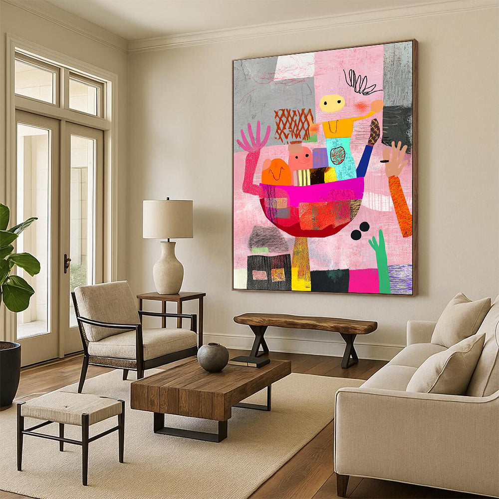 Playful Abstract Figures for Family - Friendly Daycare & Whimsical Art Studio STSC968