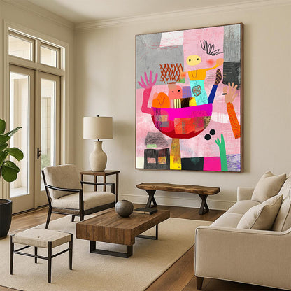 Playful Abstract Figures for Family - Friendly Daycare & Whimsical Art Studio STSC968