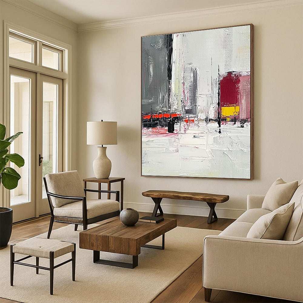 Abstract Urban Street Scene for Industrial - Style Loft & City - Themed Restaurant STSC154