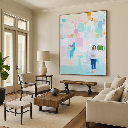 Colorful Abstract with Figure for Art - Inspired Living Room & Creative Studio STSC447