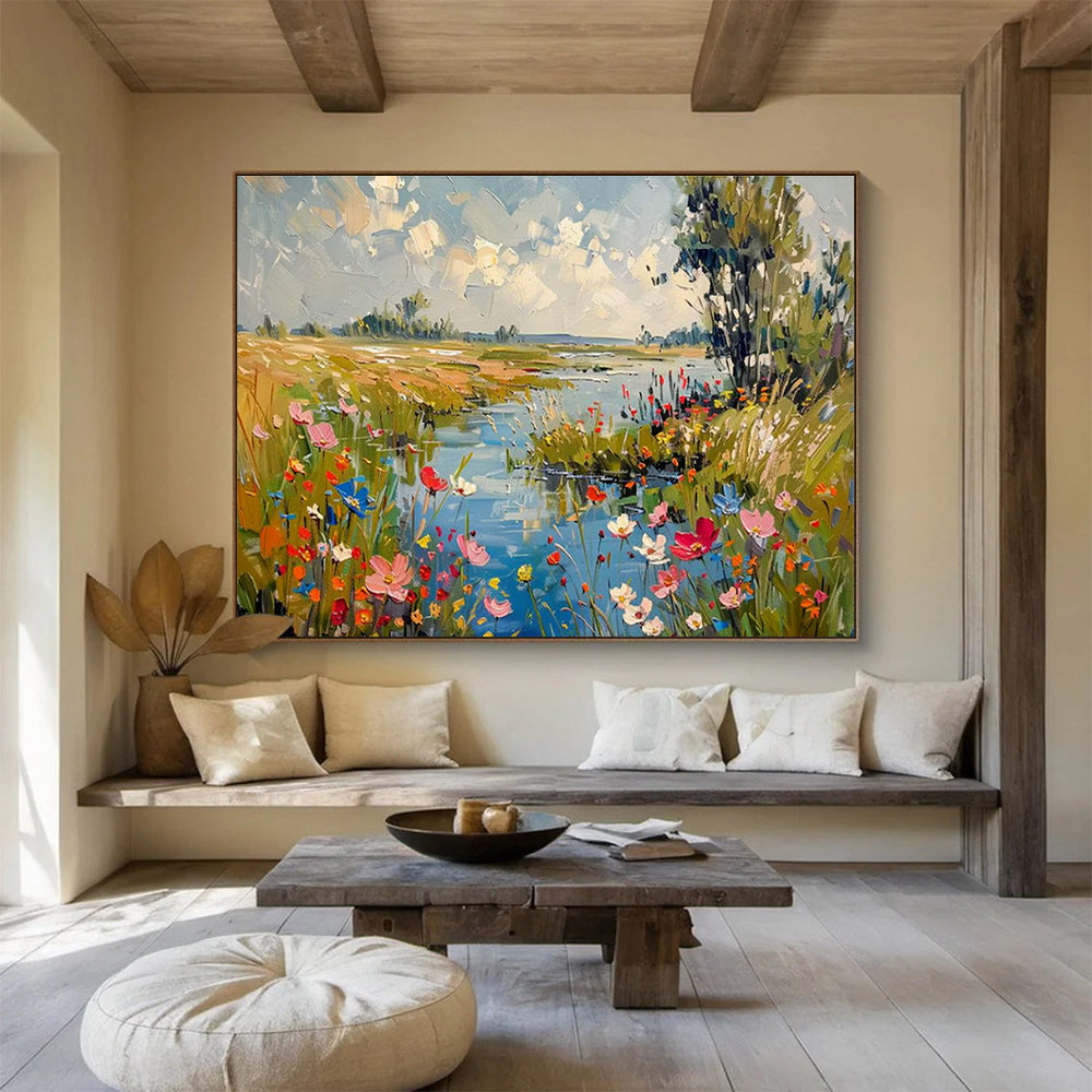 Riverbank Floral Art for Rustic Farmhouse Kitchen Dining Areas DLZ3217