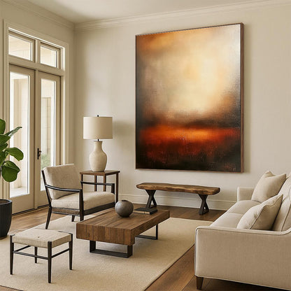 Misty Warm - Toned Abstraction Art for Spa Retreat & Cozy Bedroom STSC111