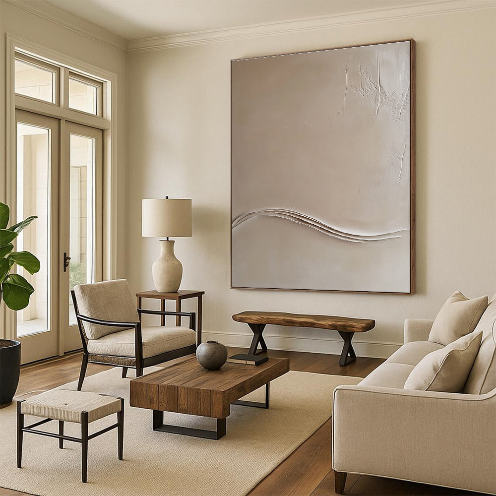 Textured Neutral Abstract for Minimalist Bedroom & Sophisticated Office STSC548