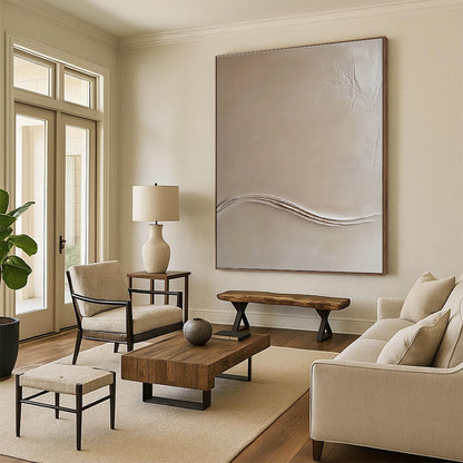 Textured Neutral Abstract for Minimalist Bedroom & Sophisticated Office STSC548