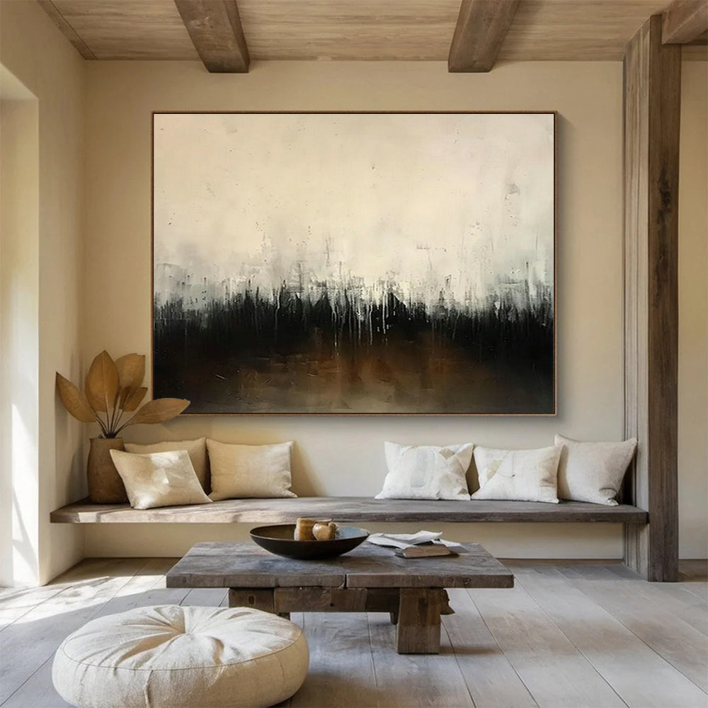 Black - White Gradient Abstract Art for Dramatic Home Theaters DLZ2432