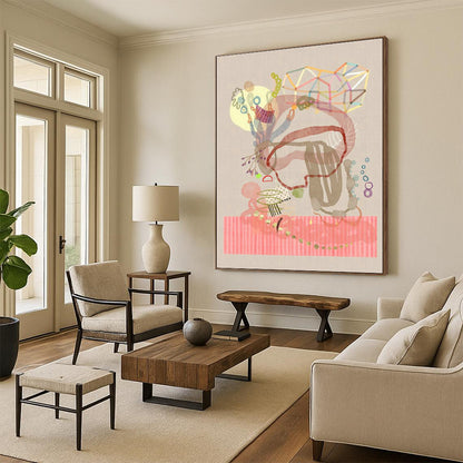 Collage Abstract Art for Bohemian Home Studio Corners DLZ0103
