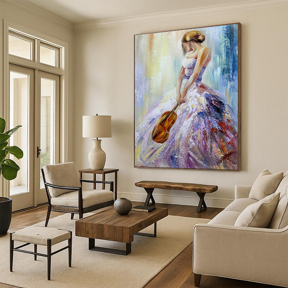 Colorful Violinist Art for Music Room & Art - Loving Home Dining Room DLZ2055