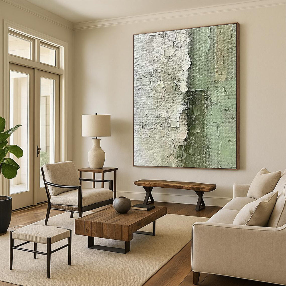 Gray - White Textured Abstract Art for Minimalist Art Gallery & Serene Meditation Space DLZ1009