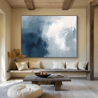 Gray - Toned Abstract Mist Art for Urban Spa & Minimalist Living Room SC048