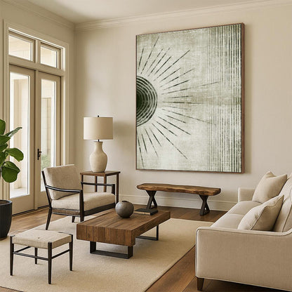 Vintage - Inspired Sunburst Art for Industrial Café & Retro - Chic Bedroom DLZ1371